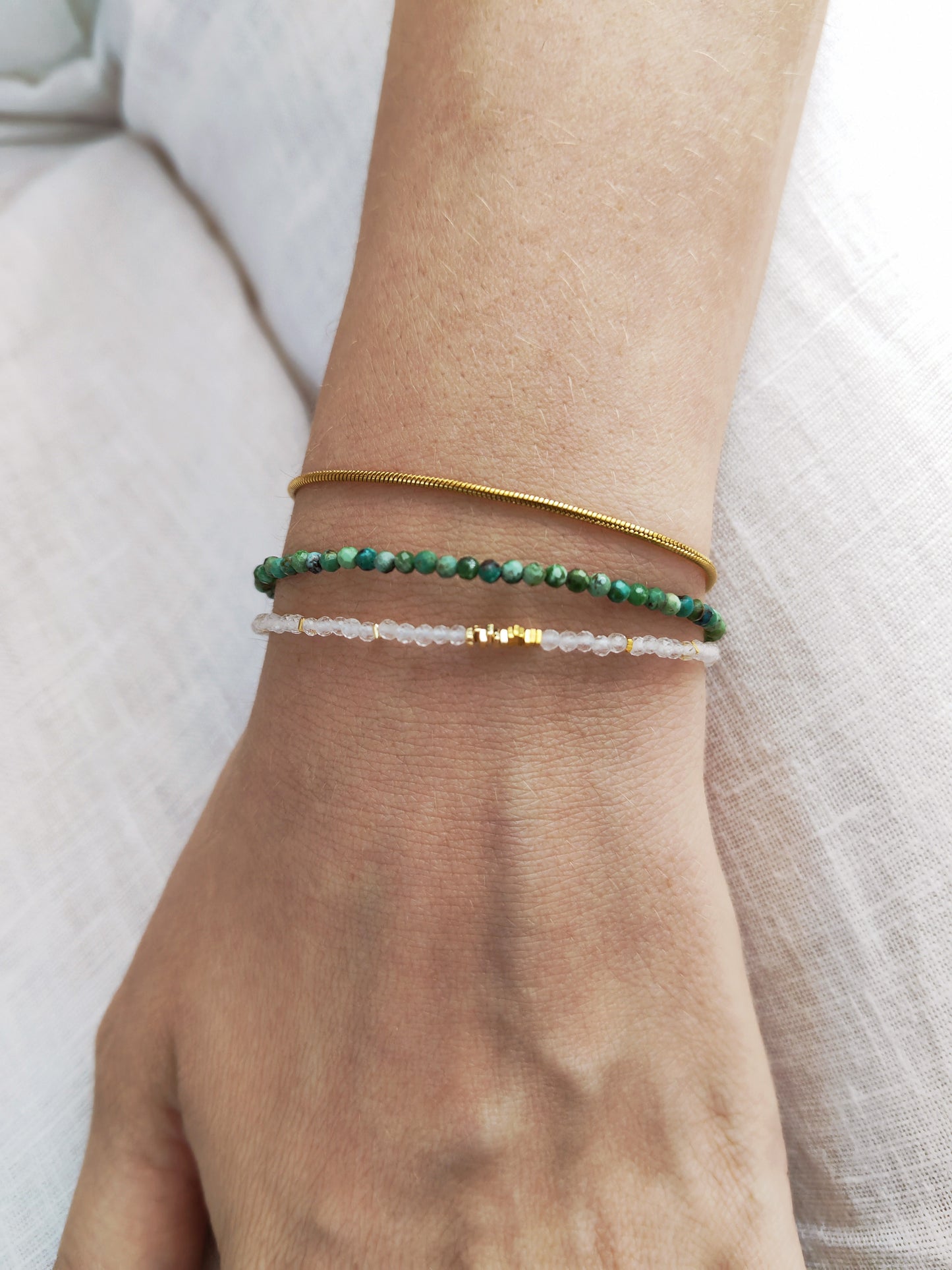 Ananda's Divine Duo Bracelet - Turquoise and Clear Quartz