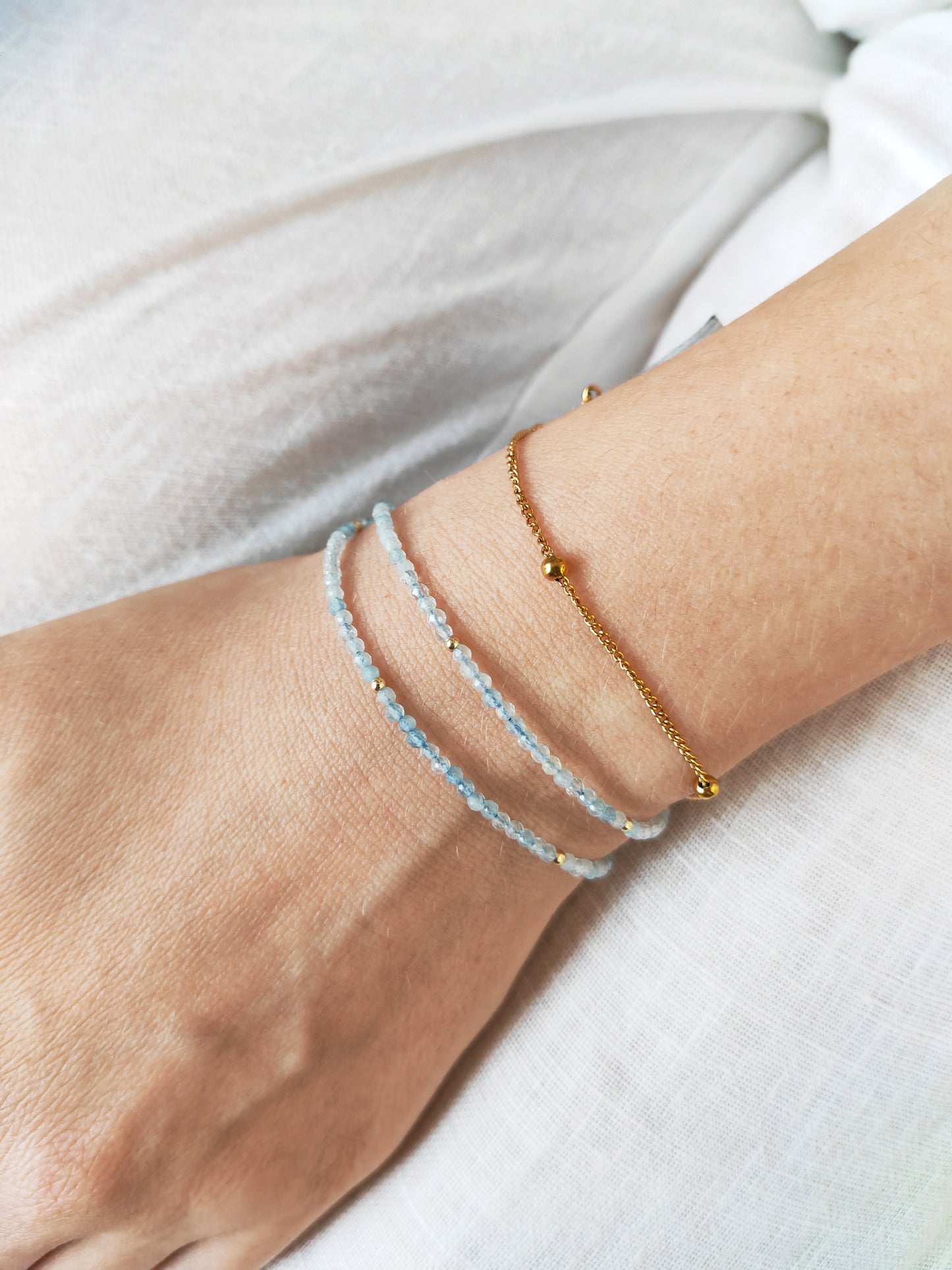 Ananda's Divine Duo Bracelet - Aquamarine