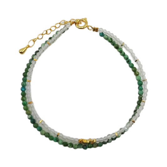 Ananda's Divine Duo Bracelet - Turquoise and Clear Quartz